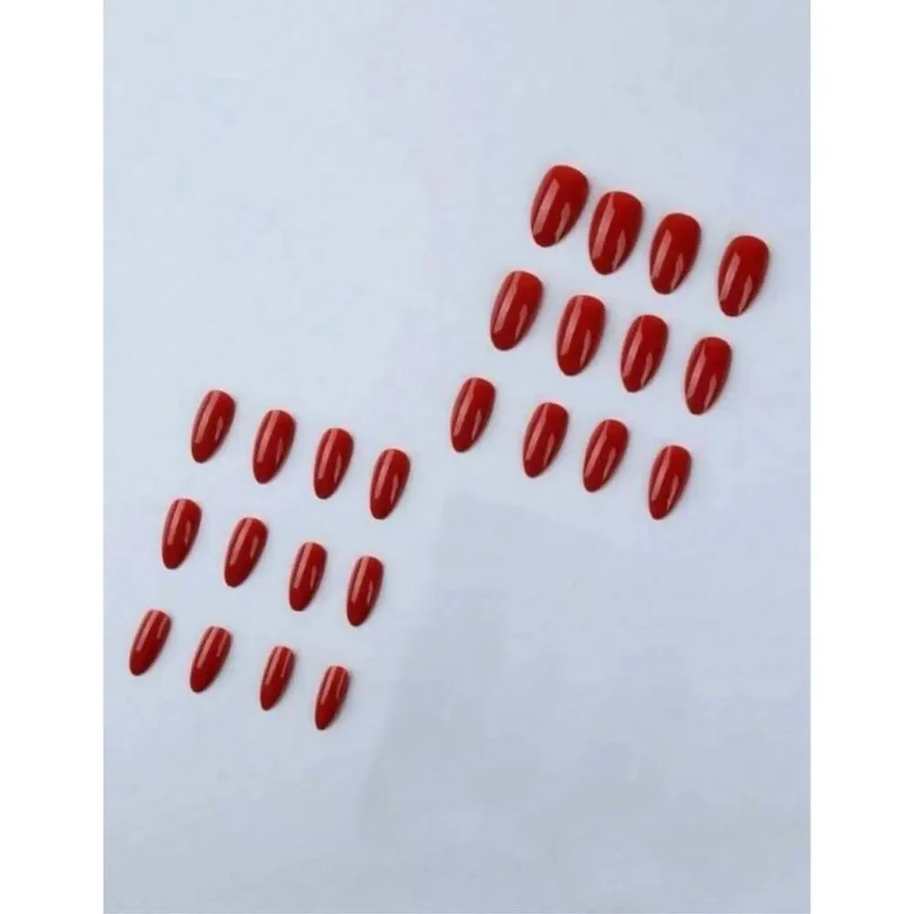 Mob Wife Sophisticated Elegant Red 24 Set Almond Shape Nails